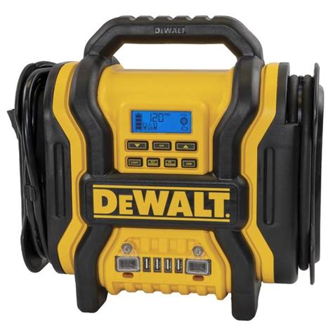 Dewalt dxaeps14 - The DEWALT DXAEPS14 1600 Peak Amp professional grade power station is the perfect solution for your mobile power needs. Provides one of DEWALT'S most powerful jump starters combined with a 500 Watt AC Inverter, USB power, 120 PSI Digital Compressor and LED work light, all in a portable package you can store away in your trunk or truck bed with ...